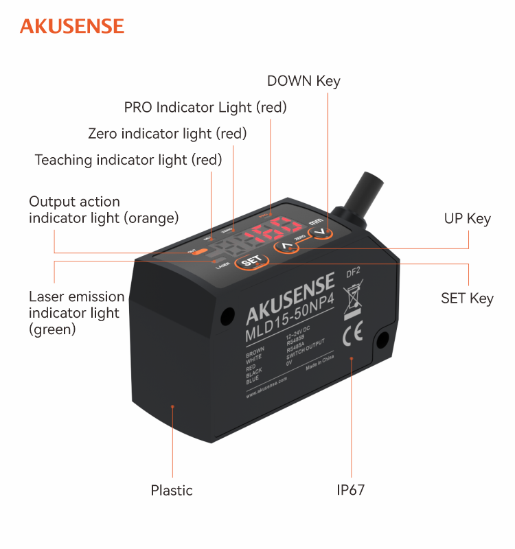 AKUSENSE MLD15 Optical Inducti - Industrial Laser Displacement Sensor 评论和价格