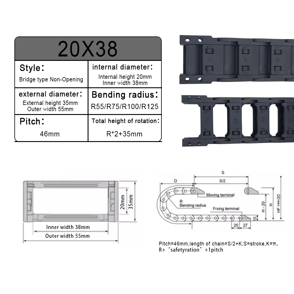 MHCNC R55-R125 Enclosed Cable  - Drag Chain Cnc 评论和价格