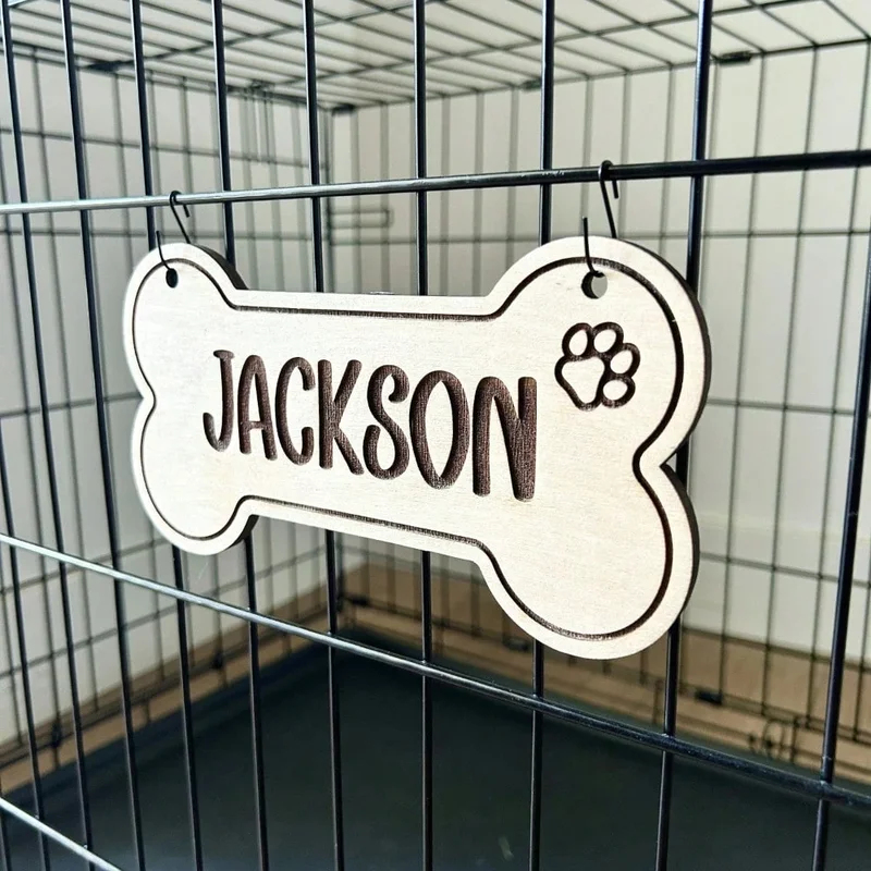 5PCS Custom Wooden Dog Tag - P - Laser Engraving Software 评论和价格