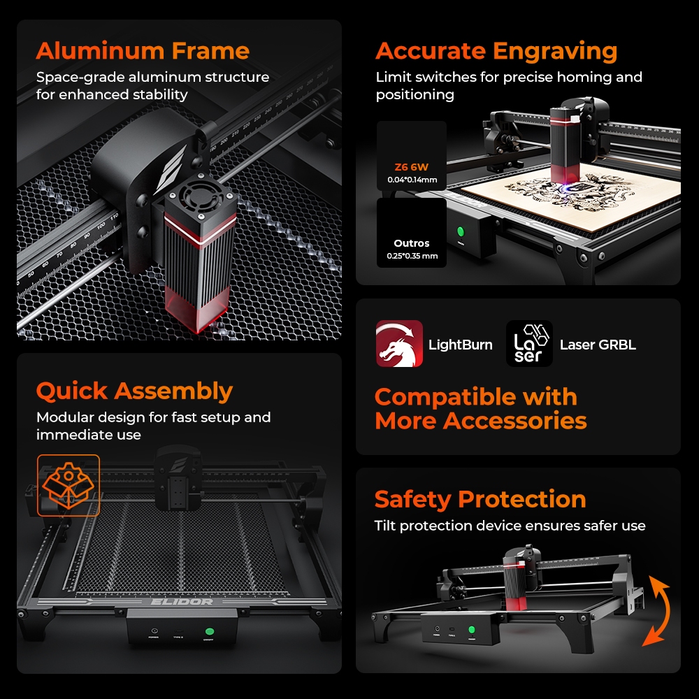 ELIDOR Z6 6W Laser Engraver an - Laser Engraving Software 评论和价格