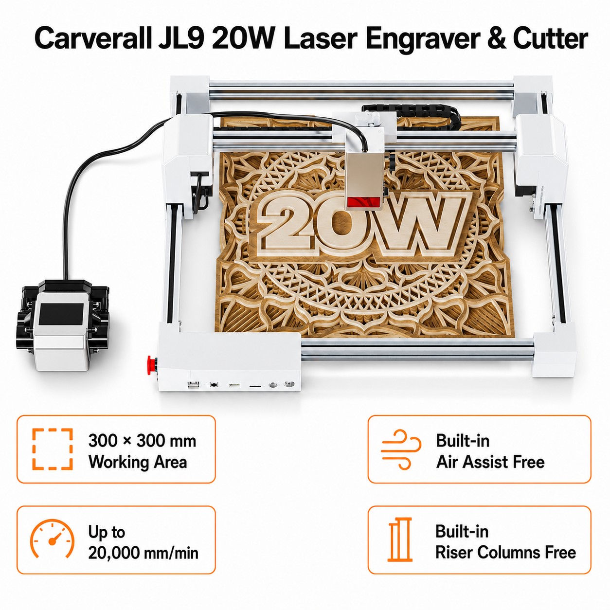 Carverall JL9 20W Laser Engrav - Acrylic Cutting Machine 评论和价格