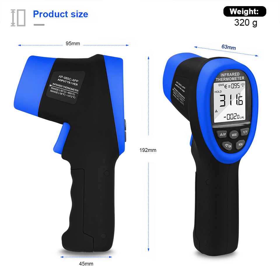 Infrared Thermometer, Digital  - Industrial Laser Measuring Device 评论和价格